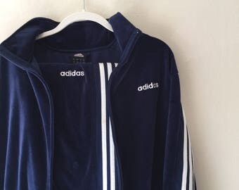 Navy Adidas Velour Tracksuit