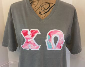 New LILLY PULITZER fabrics just posted!! Colors v-neck!! Greek Letter shirt - any letters, stitched.