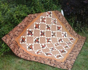 Reproduction Quilt For Sale Quilted Civil War Wall Hanging Handmade Ready to Ship Leaf Fabric Rustic Blanket Wedding Gift Homemade Youth