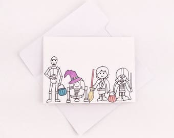 Star Wars Halloween Card / Halloween Card / Cute Halloween Card / Fun Halloween Card / Star Wars Card / Halloween Gift /Nerdy Halloween Card
