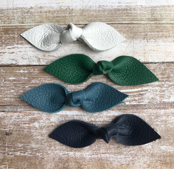The Leaf Knot Leather Bow Handmade Bow Baby Bow Girl Bow