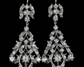 Antique Long Paste Georgian Earrings