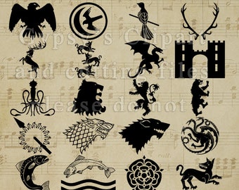 Game of Thrones SVG, Game of Thrones Logos, GOTS SVG, Lannister, Targaryen, Tulley, Greyjoy, Vinyl Decal, Baelish, Aryyn, Khalessi, Dragon
