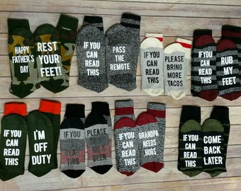 Wine Socks, Gift for him, Beer Socks, If you can read this socks, novelty socks, Dad socks, Mens Socks, Christmas gift, stocking stuffer
