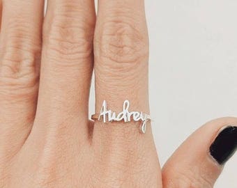 Name Ring, Custom Name, Personalized Ring, Dainty Name Ring, Rose Gold Ring, For Her, Personalized Gift, Mothers Ring, Christmas Gift, Gift