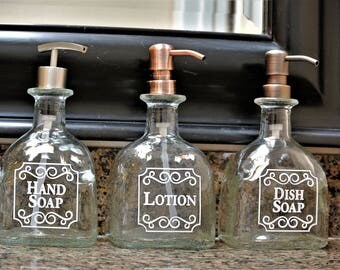 Patron Soap Dispensers / Patron Dish Soap Dispenser Bottle / Bathroom Hand Soap / Tequila Gifts / Patron Glass Soap Dispenser Kitchen Soap