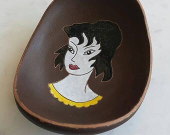 Ruscha Ceramic Bowl Plate 'Bambina'. Mid Century design. Made in Germany
