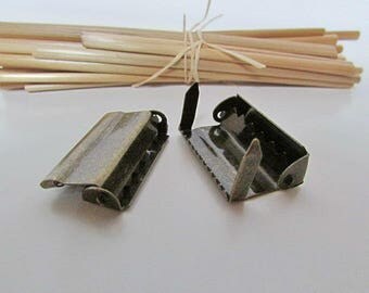 2 adjustable buckle serrated for strap of 2.5 cm - brass 2.7 x 1.6 cm - 10.64