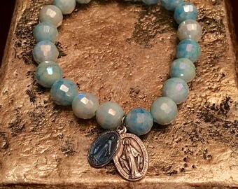 Miraculous Mary Blessed Mother Beaded Charm Bracelet