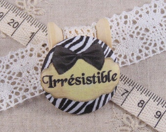 x 1 38mm fabric button irresistible ref A13