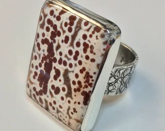 Ocean Jasper Ring Argentium Sterling Silver