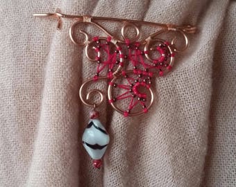 Brooch "Copper" Collection - pink Chic