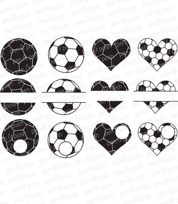 Download Soccer Monogram SVG Soccer Heart SVG Soccer Ball SVG