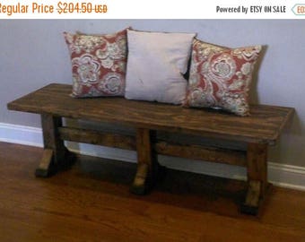 SALE Wooden Bench/ rustic bench/ farmhouse bench/ entry way bench/ bench/ home decor/ gift for her/ housewarming/ pedestal bench