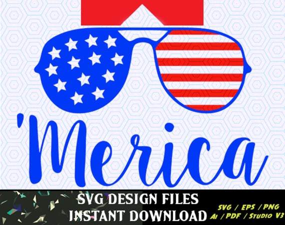 Download Merica SVG, American flag Sunglasses frames, 4th of July ...