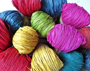Raffia Yarn / Rafia Grass / Natural Fiber / Crochet with Raffia / Natural Raffia / Basket Weaving / Basket Making / Craft Twine 50gm