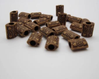 Tribal Wooden beads for Braids Loc Bead Charm Bracelet Hair Jewelry - Fulani Braids - Faux Locs - Dreadlock Accessory