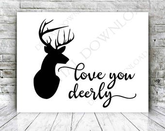 Love you deerly svg | Etsy