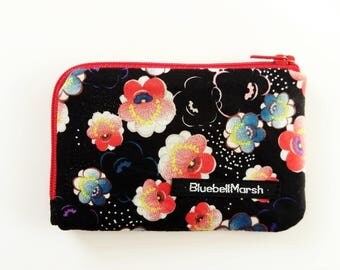 Oriental flower coin purse