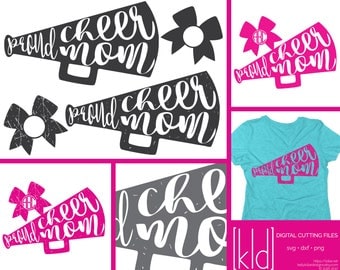 4 Proud Cheer Mom svgs - Cheer Mom svg - Cheer Megaphone svg - Cheer Mom Shirt svg - Cheer Mom Decal svg - Cheer svg