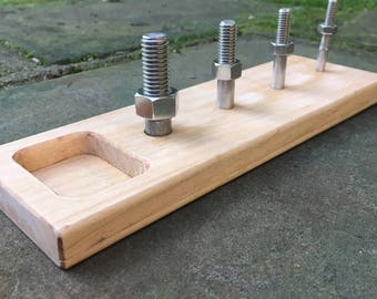 Handcrafted Nuts and Bolts Board -- Montessori toddler wooden toy