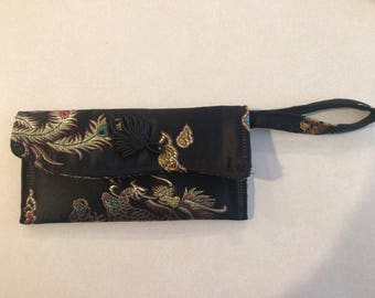 Black Silk Korean Evening Bag