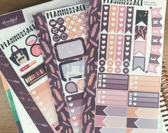 Dusty Rose | Mini Planner Sticker Kit, Personal Stickers, Planner Kit, Filofax Stickers, Purple Sticker Kit, Make Up, Erin Condren, SMC