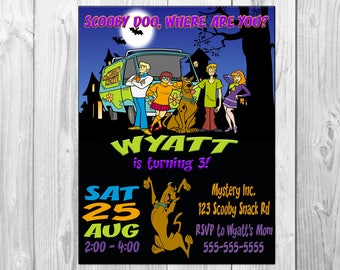 Scooby Doo Birthday Party Invitations, Scooby Doo Party, Scooby Doo Invitation, Scooby Doo Invite