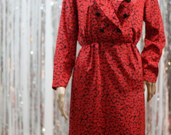 Vintage Red Black Kevin Stuart Red & Black Dress (8)