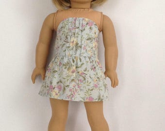 18" doll clothes, Summer Doll Sundress, Pin-tucked Strapless, Floral Print, handmade to fit like american girl doll clothes