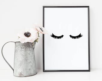Eyelashes Print, Wall art Prints, Art Print, Sassy Wall Art, Makeup Print, Eyelashes, Wall art print, Makeup Art, Mascara Art