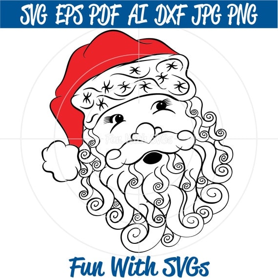 Download Zentangle Santa SVG Christmas Santa Christmas Decorations