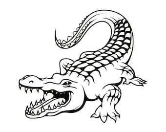 Alligator #1 Crocodile Gator Skin Wildlife Reptile Animal Zoo Logo .SVG .EPS .PNG Digital Clipart Vector Cricut Cut Cutting Printable File