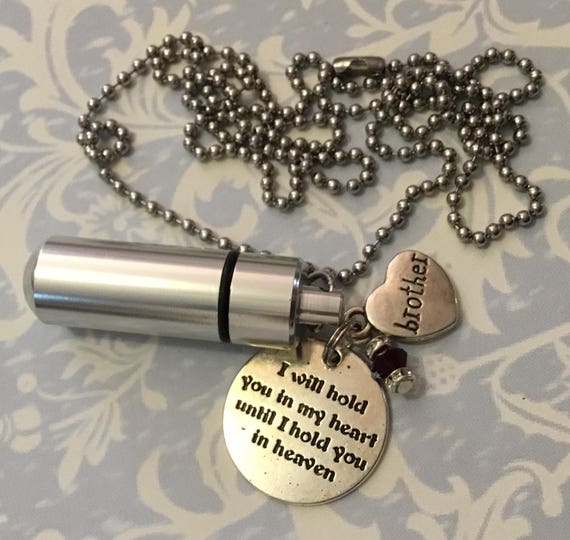 1 ea BROTHER SILVER URN Necklace Personalized with