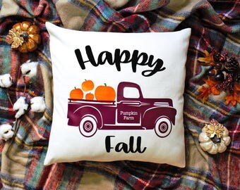 Fall Pillow Cover - Pumpkin Patch Truck Pillow Cover - Home Decor - Living Room Pillow Cover - Autumn Pillow Cover