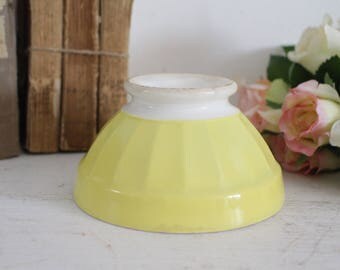 Vintage French Small Ironstone Yellow Cafe Au Lait Bowl - Digoin Sarreguemines