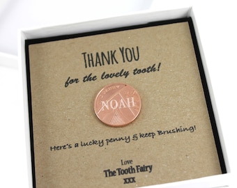 Personalised Tooth Fairy Lucky Penny Wishing Coin Keepsake Gift, Lucky Penny Gift, Fairy Coin, Wishing Coin.