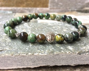Buddha bracelet turquoise mala bracelet