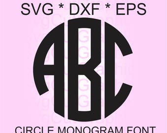 Circle Monogram Svg, Monogram Letters, Circle Monogram Font, Cut Files For Cricut, Cut Files For Silhouette
