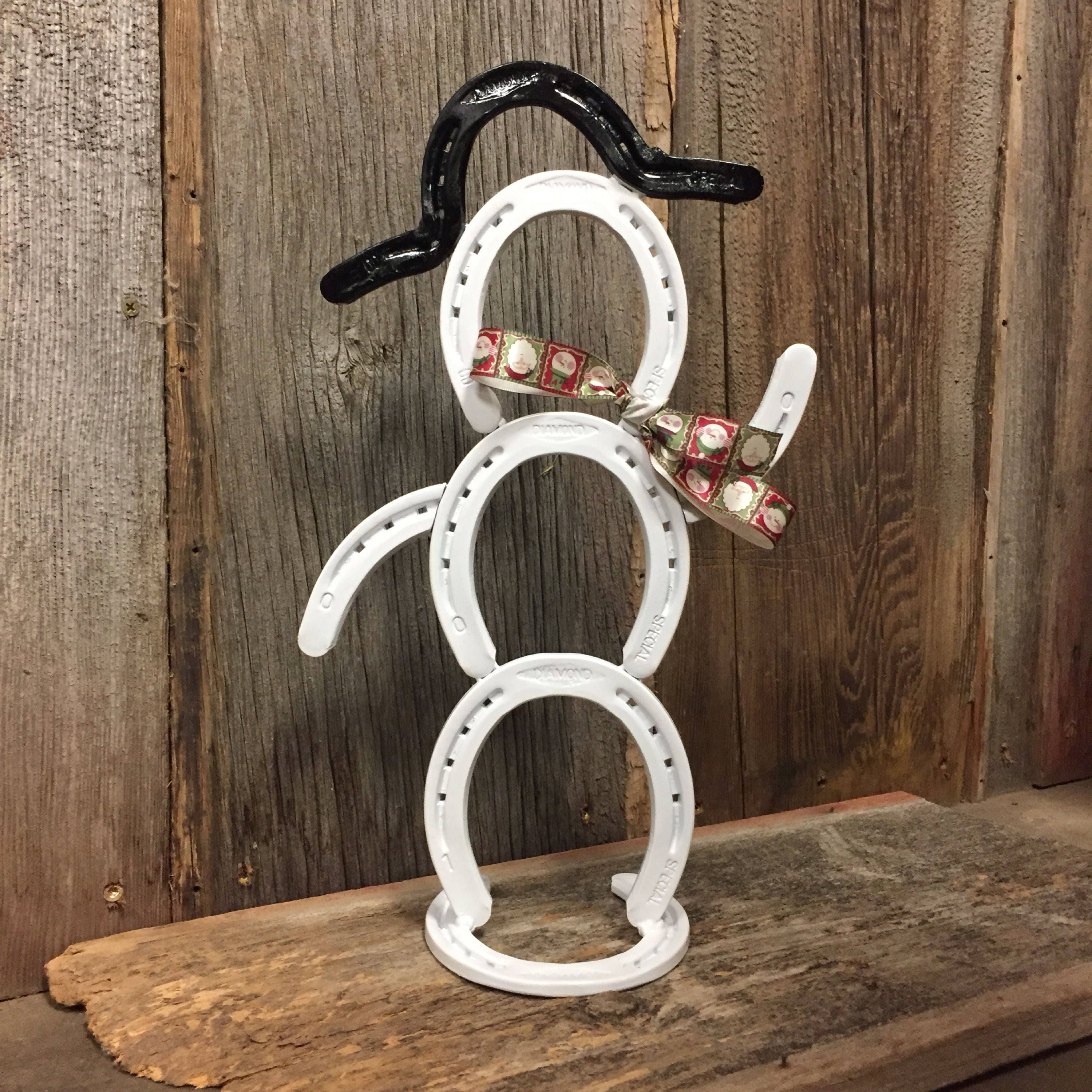 Horseshoe Art Horseshoe Snowman