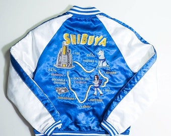 Japanese Hachiko Shibuya 109 Gyaru VANQUISH Sukajan Souvenir Yokosuka Jumper Skajum Embroidered Embroidery Bomber Jacket Size: M SK1033