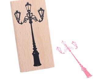 Wooden and rubber stamp Streetlight