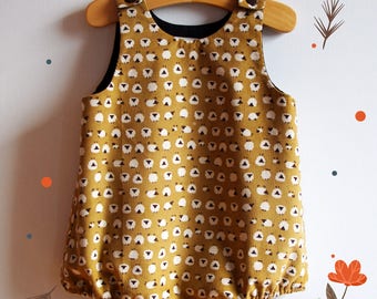 Romper POPs-sheep in corduroy, fully lined