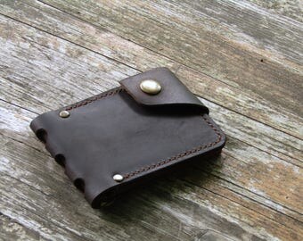 Mens wallet gift for her Mens gift Gift for him Leather Wallet dark brown Money clip gifts for her boyfriend gift