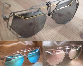 Steampunk sunglasses, festival sunglasses, Burning Man sunglasses, men's sunglasses, women's sunglasses, silver sunglasses, festival wear