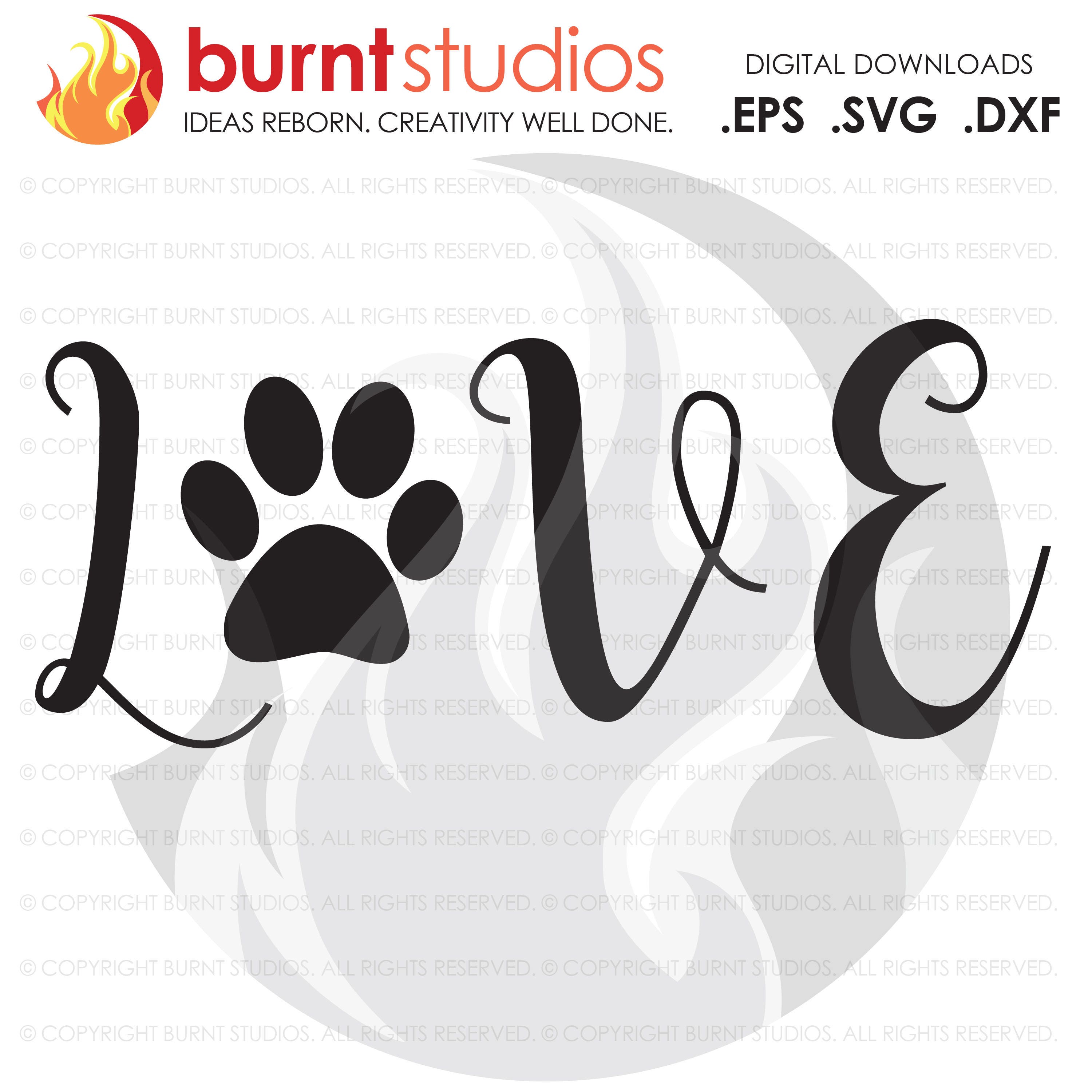 Download Digital File Love Dogs Dog Paw Print Design download svg