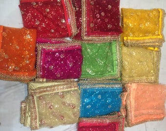 Indian Net Dupatta Women stole Elegant Evening Scarves Gifts for Her Bridesmaid Stoles Scarves Dupatta