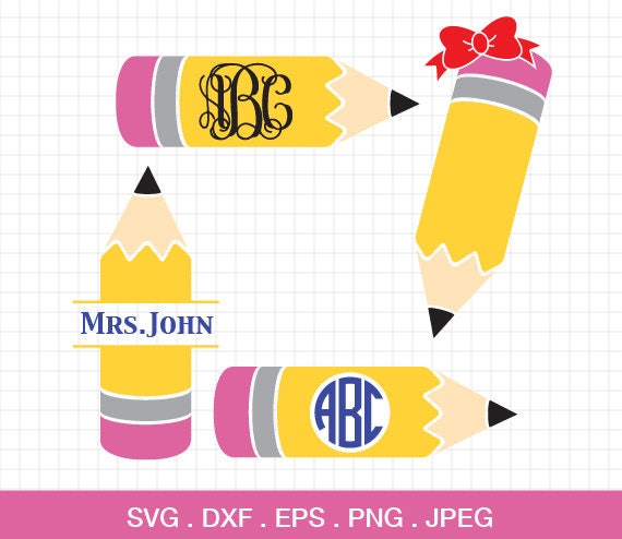 Download Pencil svg Pencil Monogram frames Teacher svg Teacher
