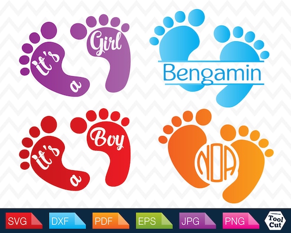 Download Baby Feet Monogram Frames Svg Nursery SVG Boy & Girl Round
