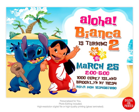 Lilo And Stitch Invitations 1